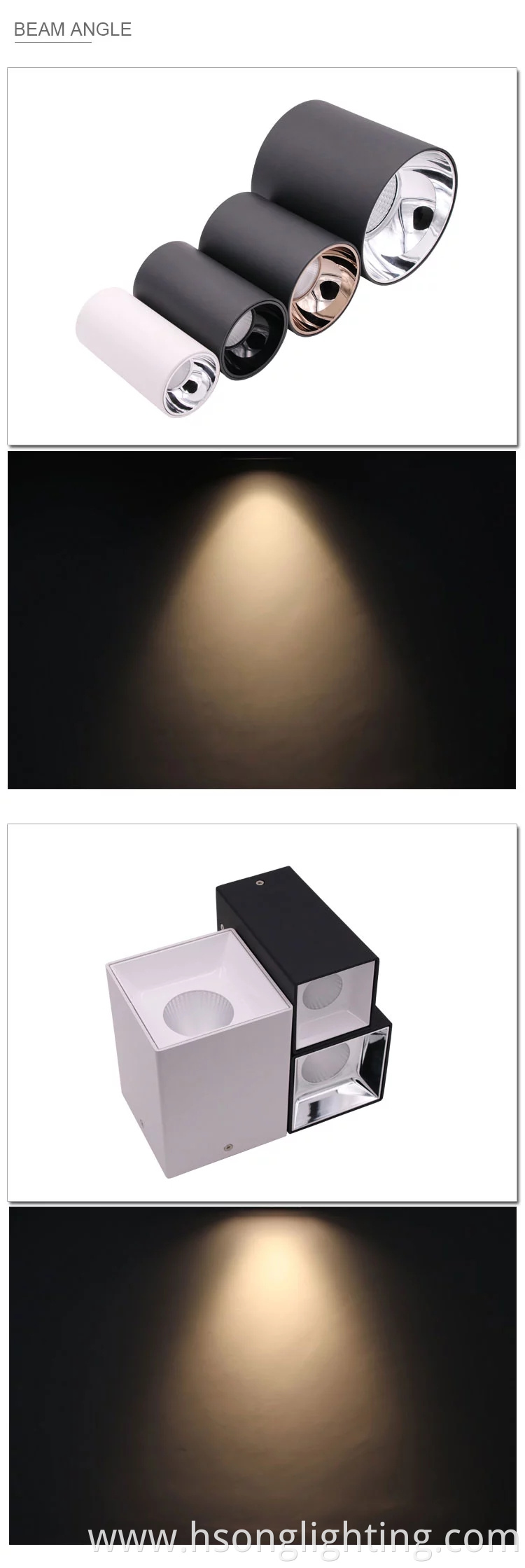 2022 New design led cob downlights recessed surface mounted downlight 24W for indoor lighting